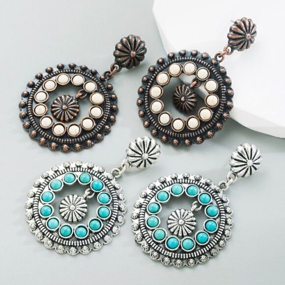 Southwestern Turquoise Earrings NWT  - Picture 3 of 4